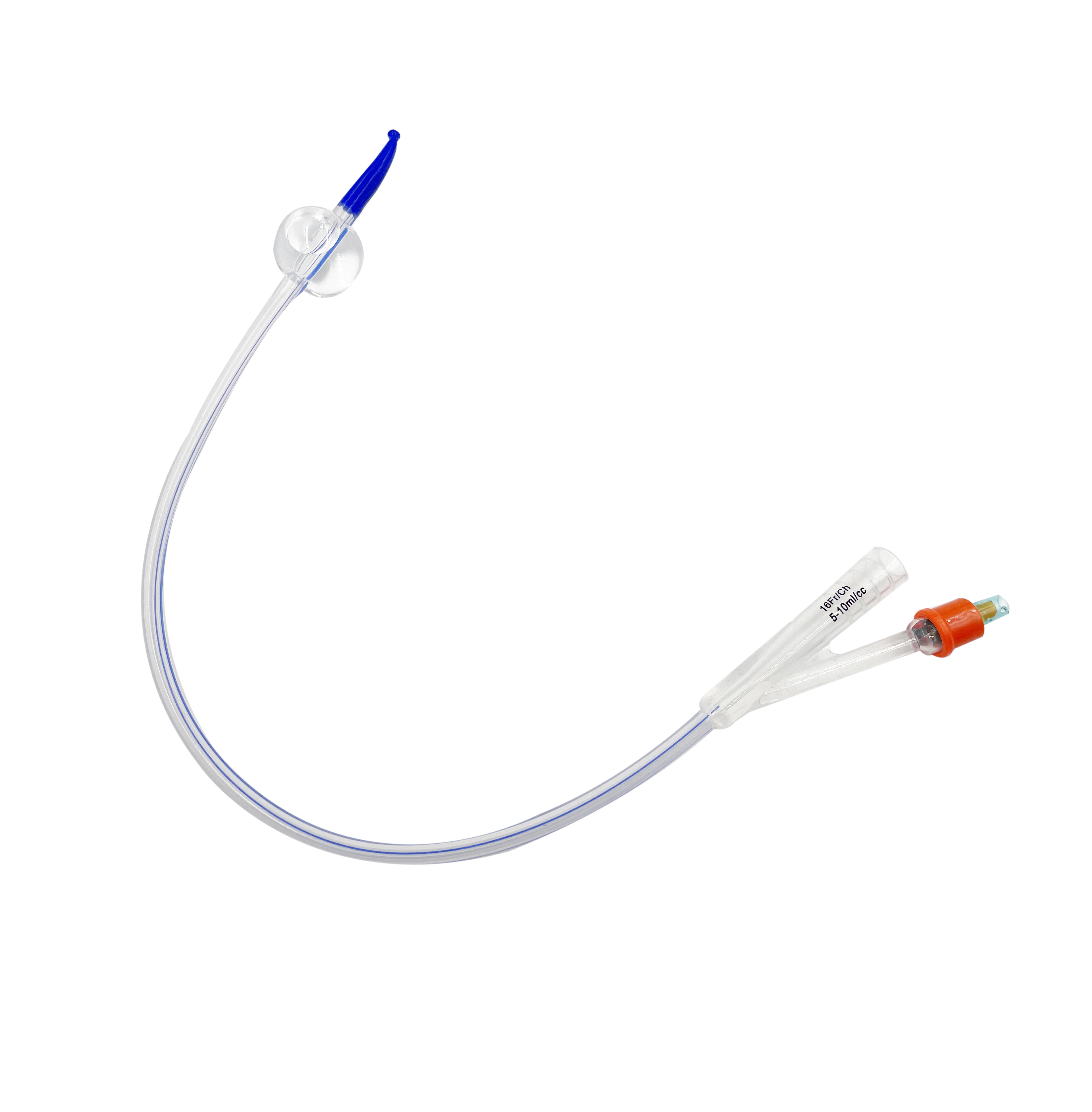 Disposable silicone catheter double lumen